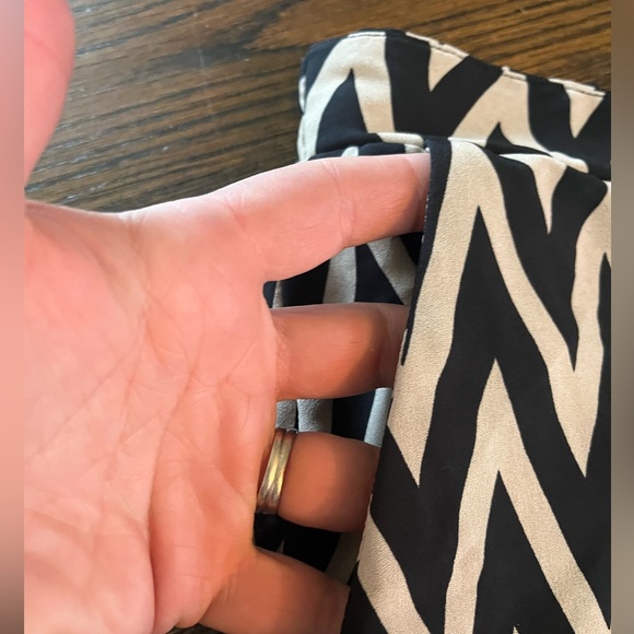 AB studio cream black chevron sheer wide flowy pants swim cover up large I think - Picture 2 of 5